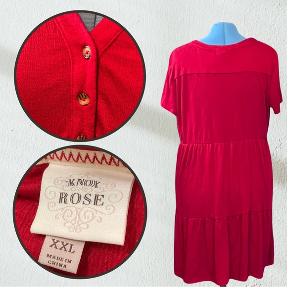 KNOX ROSE Red Tiered Dress | XXL - Picture 2 of 2